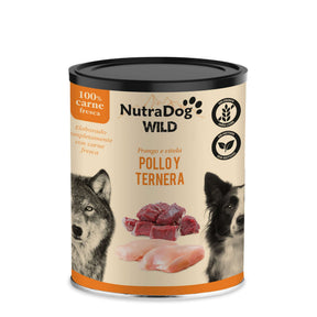 Lata de pollo y ternera para perros NutraDog WILD - NTDH5
