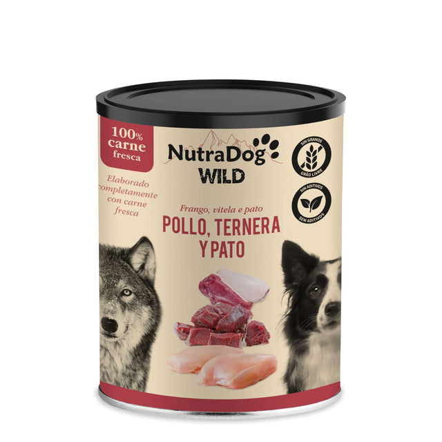 Lata de pollo, ternera y pato para perros NutraDog WILD - NTDH6