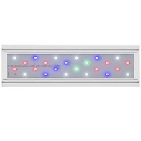 Vista de los leds de la Pantalla Aqualed Génesis luz RGB y Blanca en color blanco.