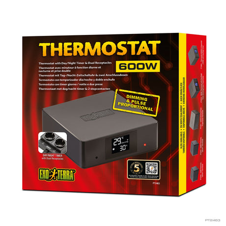 Termostato Doble Enchufe Día/Noche Exo Terra - 600W