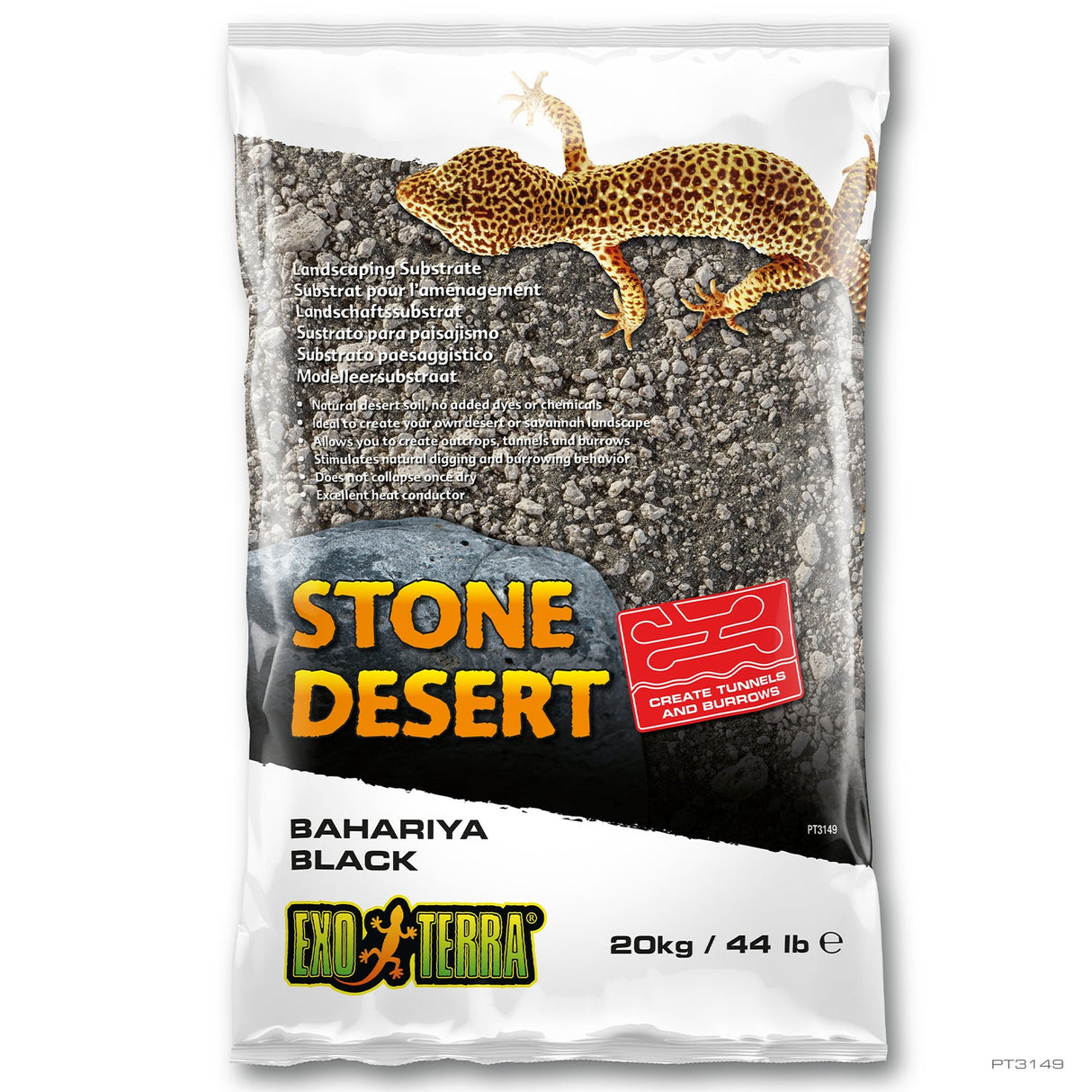 Sustrato de arena para paisajismo Exo Terra Stone Desert - Negro