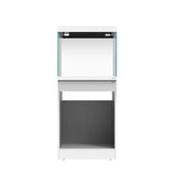 Vista con el mueble abierto del Acuario con mesa Waterbox Eden 30