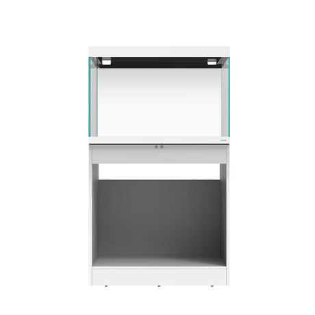 Vista con el mueble abierto del Acuario con mesa Waterbox Eden 40