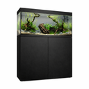 Vista frontal y lateral del acuario con mesa Waterbox Eden X 80en color negro