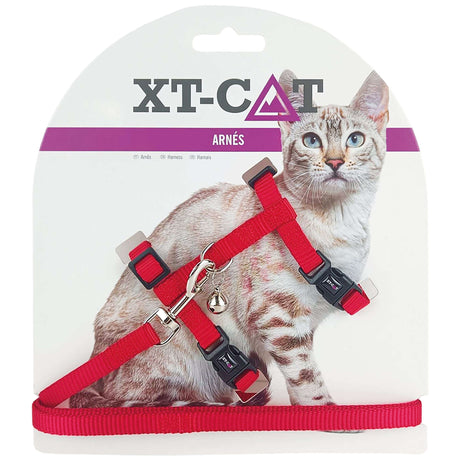 Set de arnés y correa roja XT-CAT - XTC101