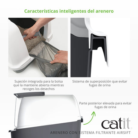 Arenero cerrado para gatos con control de olores Catit Airsift