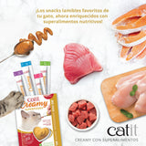 Snack cremoso para gatos Catit Creamy con Superalimentos