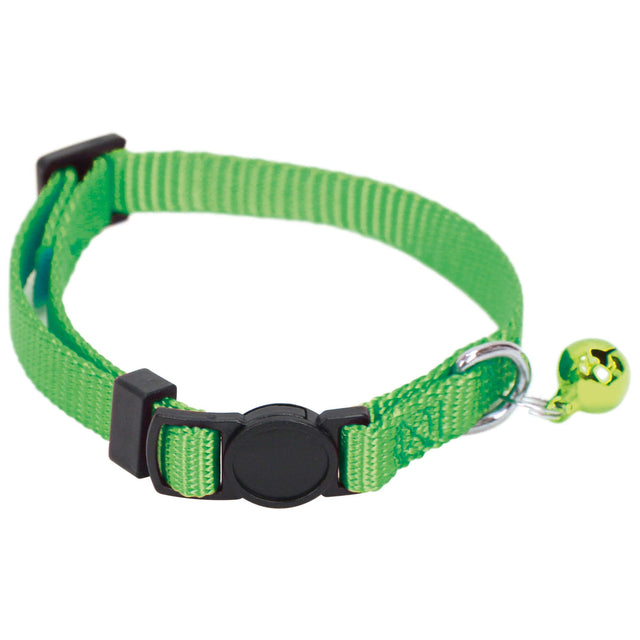 Collar de nylon con cascabel Premier CAT verde (30 cm) - CL4004