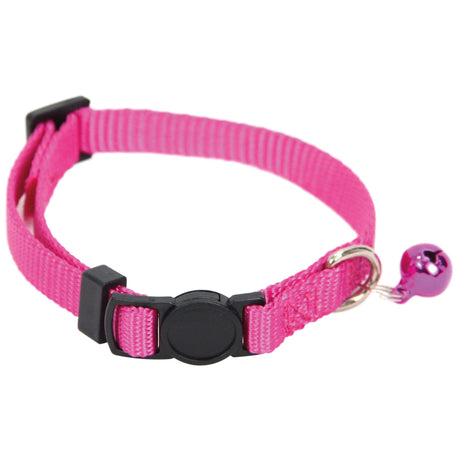 Collar de nylon con cascabel Premier CAT rosa (30 cm) - CL4005