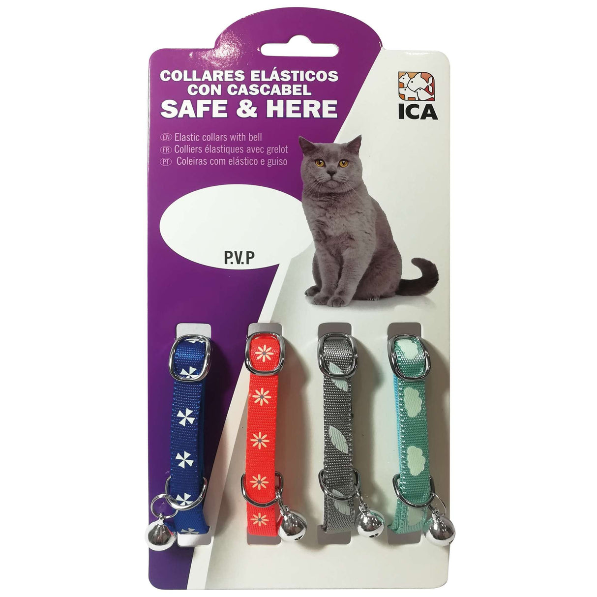 Collar de estampado reflectante SAFE&HERE para gatos - CLK145
