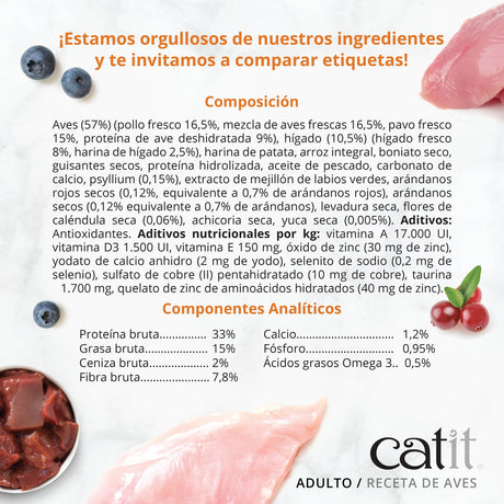 Pienso para gatos quisquillosos Catit Recipes - Receta de Aves para ADULTO