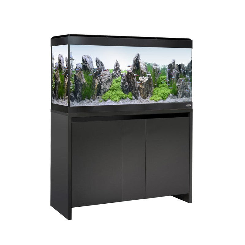 Acuario roma de 200 litros con mueble negro