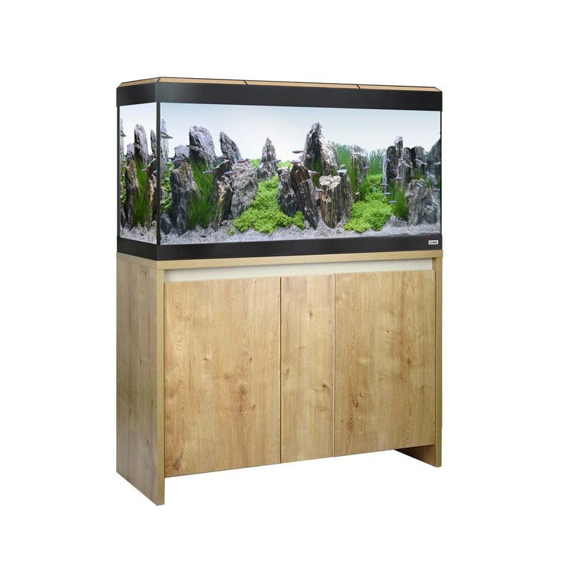 Acuario roma de 200 litros con mueble roble