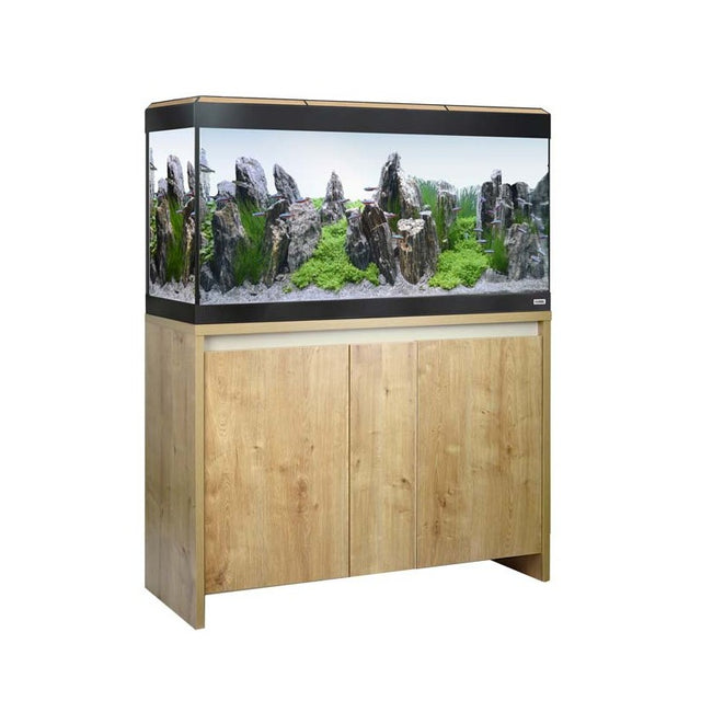 Acuario roma de 200 litros con mueble roble