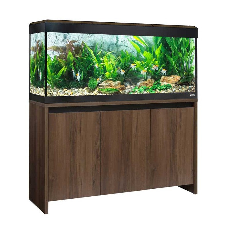 Acuario roma de 240 litros con mueble nogal