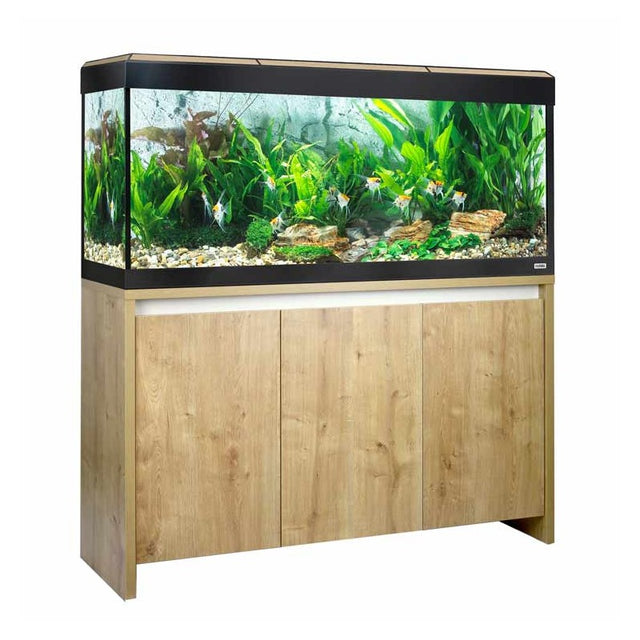 Acuario roma de 240 litros con mueble roble