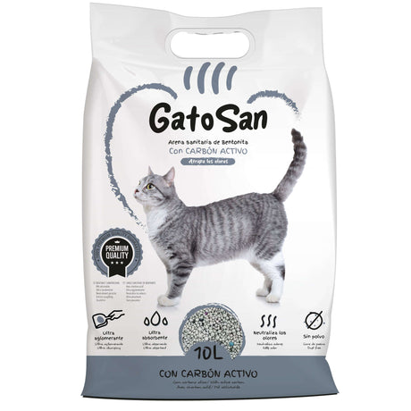 Arena sanitaria de bentonita con carbón activado GatoSan (10 l) - GTS5