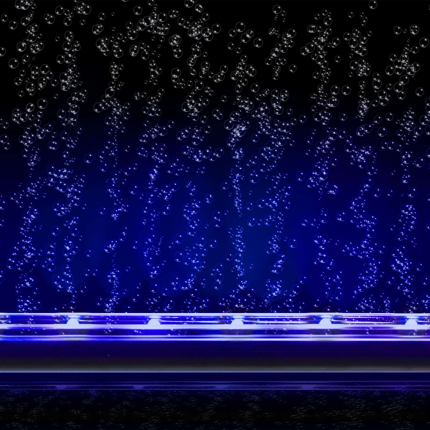 barra led azul sumergible con difusor de aire en acuario