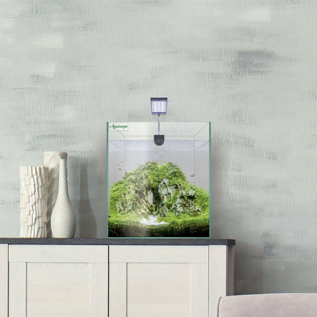 acuario nano aquascape rgb 20 litros sobre mueble