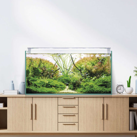 acuario extra claro de 250litros sobre mueble