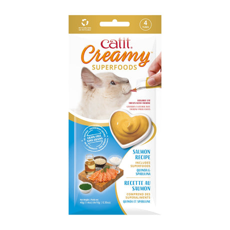 Snack cremoso para gatos Catit Creamy con Superalimentos