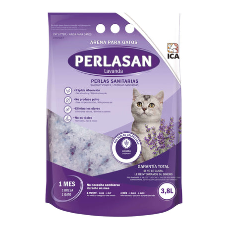 Lecho sanitario PERLASAN para gatos (LAVANDA) (3.8 l) - PERLA13