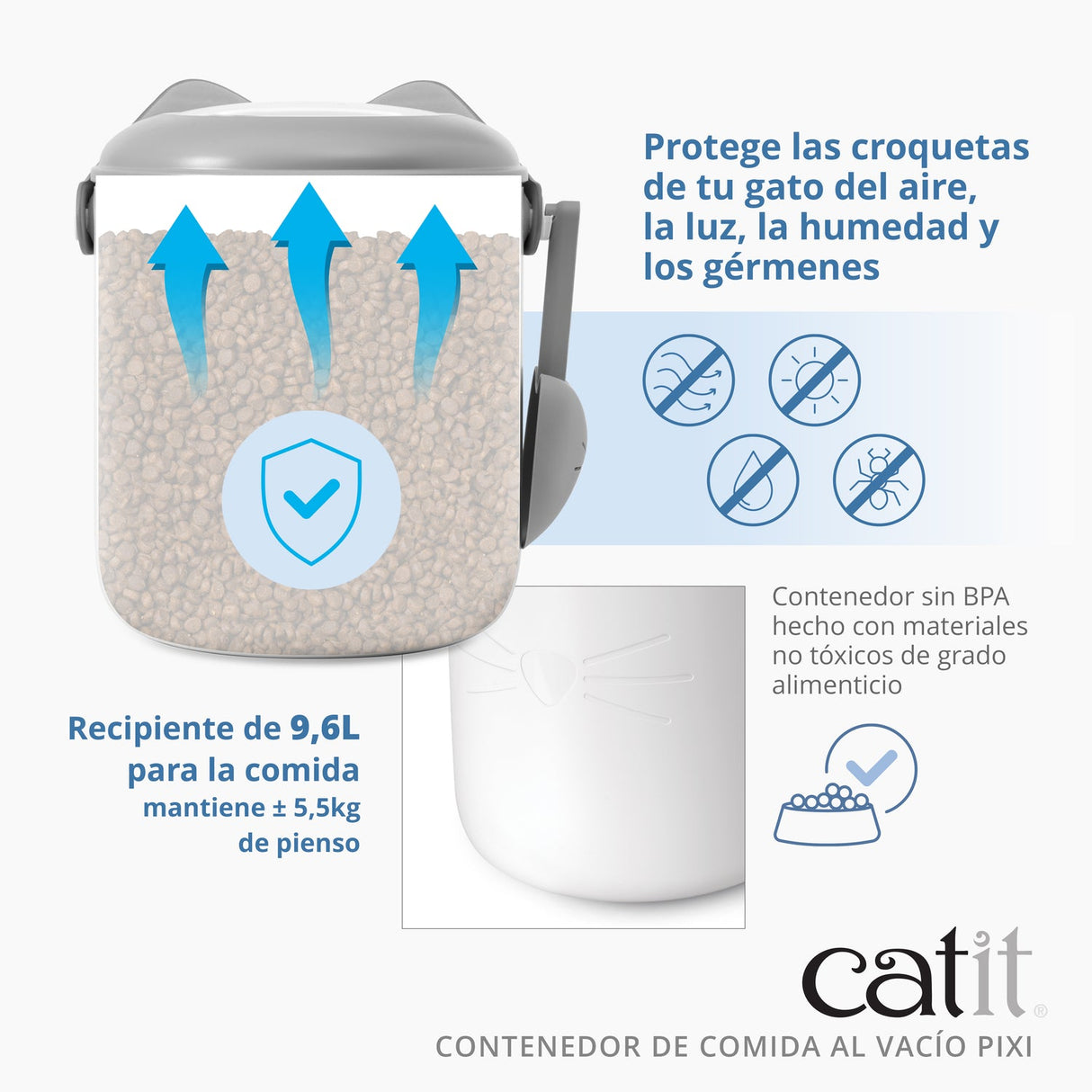 Contenedor de Comida de gatos al Vacío Catit PIXI