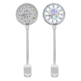 Vista de los leds de la Lámpara Aqualed Génesis Round luz RGB y blanca en color blanco.