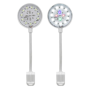 Vista de los leds de la Lámpara Aqualed Génesis Round luz RGB y blanca en color blanco.