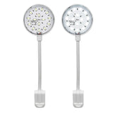 Vista de los leds de la Lámpara Aqualed Génesis Round de luz blanca y en color blanco.