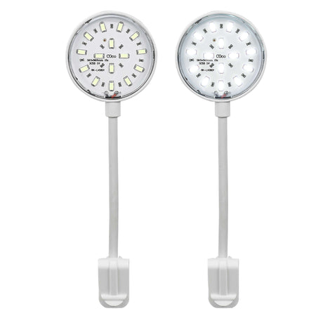 Vista de los leds de la Lámpara Aqualed Génesis Round de luz blanca y en color blanco.