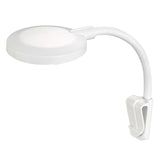 Vista superior frontal y lateral de la Lámpara Aqualed Génesis Round de color blanco.