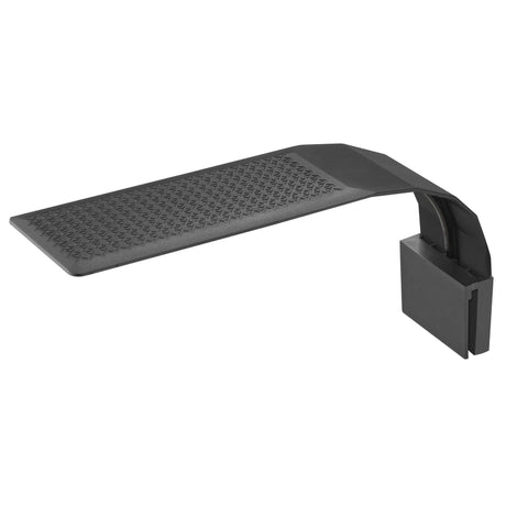 Vista frontal y lateral de la lámpara Aqualed Génesis Curva de color negro.