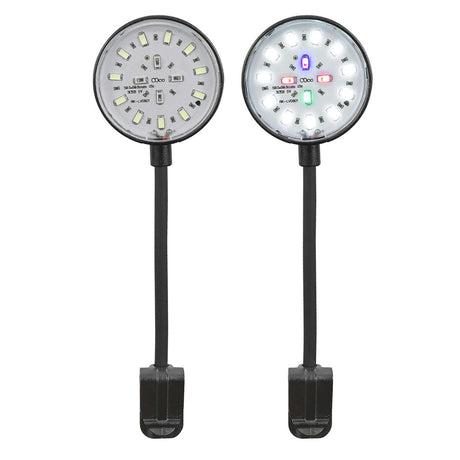 Vista de los leds de la Lámpara Aqualed Génesis Round luz RGB y blanca en color negro.