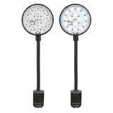 Vista de los leds de la Lámpara Aqualed Génesis Round de luz blanca y en color negro.