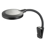 Vista superior frontal y lateral de la Lámpara Aqualed Génesis Round de color negro.