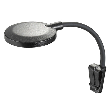 Vista superior frontal y lateral de la Lámpara Aqualed Génesis Round de color negro.