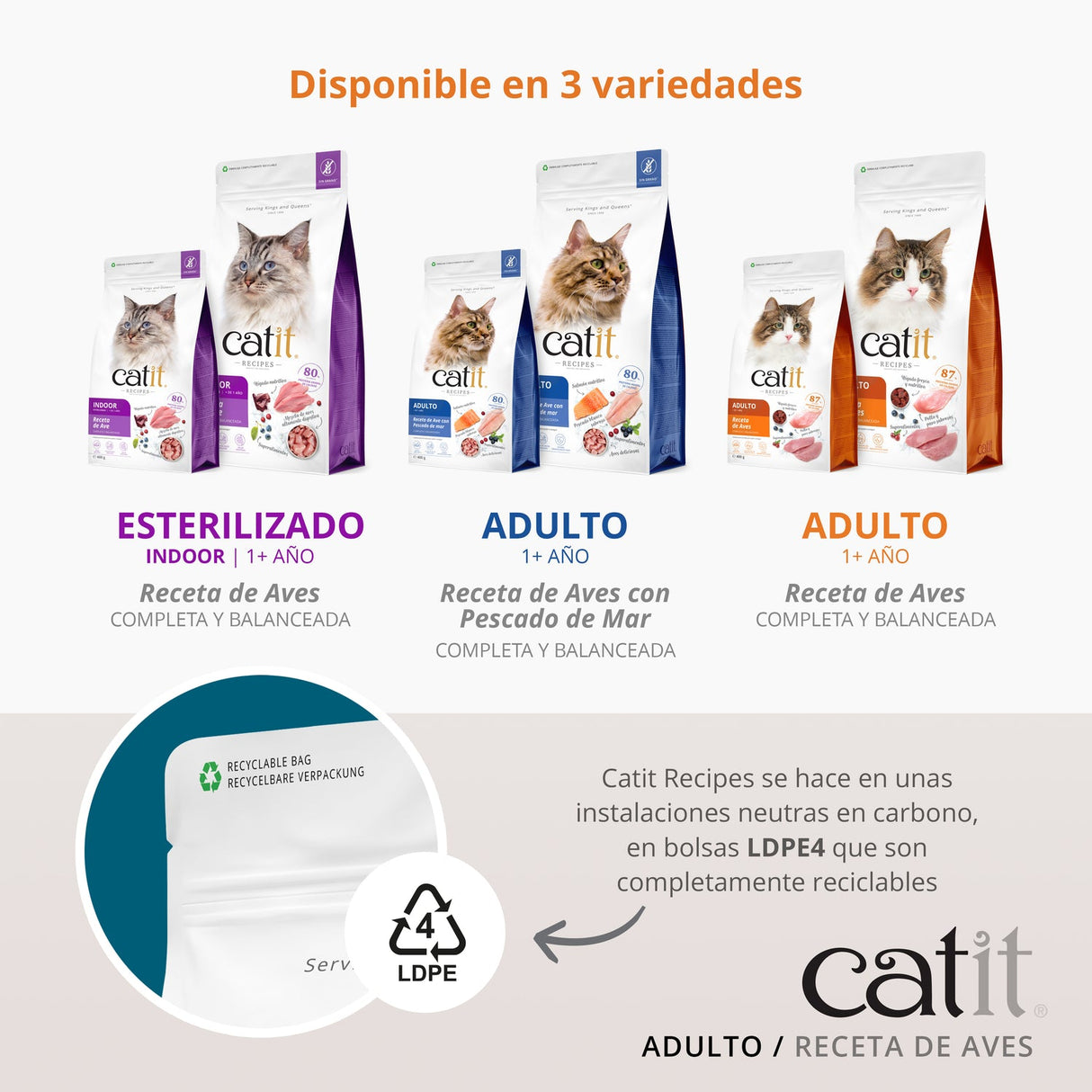 Pienso para gatos quisquillosos Catit Recipes - Receta de Aves para ADULTO