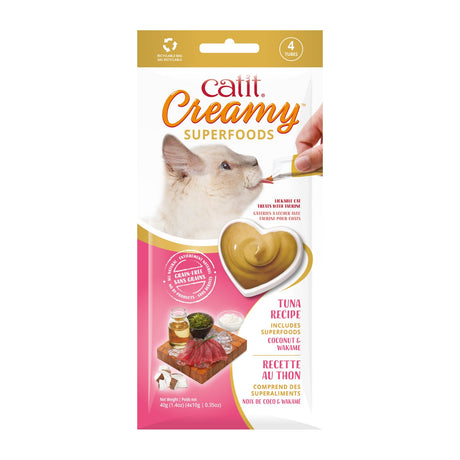 Snack cremoso para gatos Catit Creamy con Superalimentos