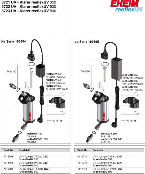 EHEIM lámpara UV-C de repuesto para reeflexUV