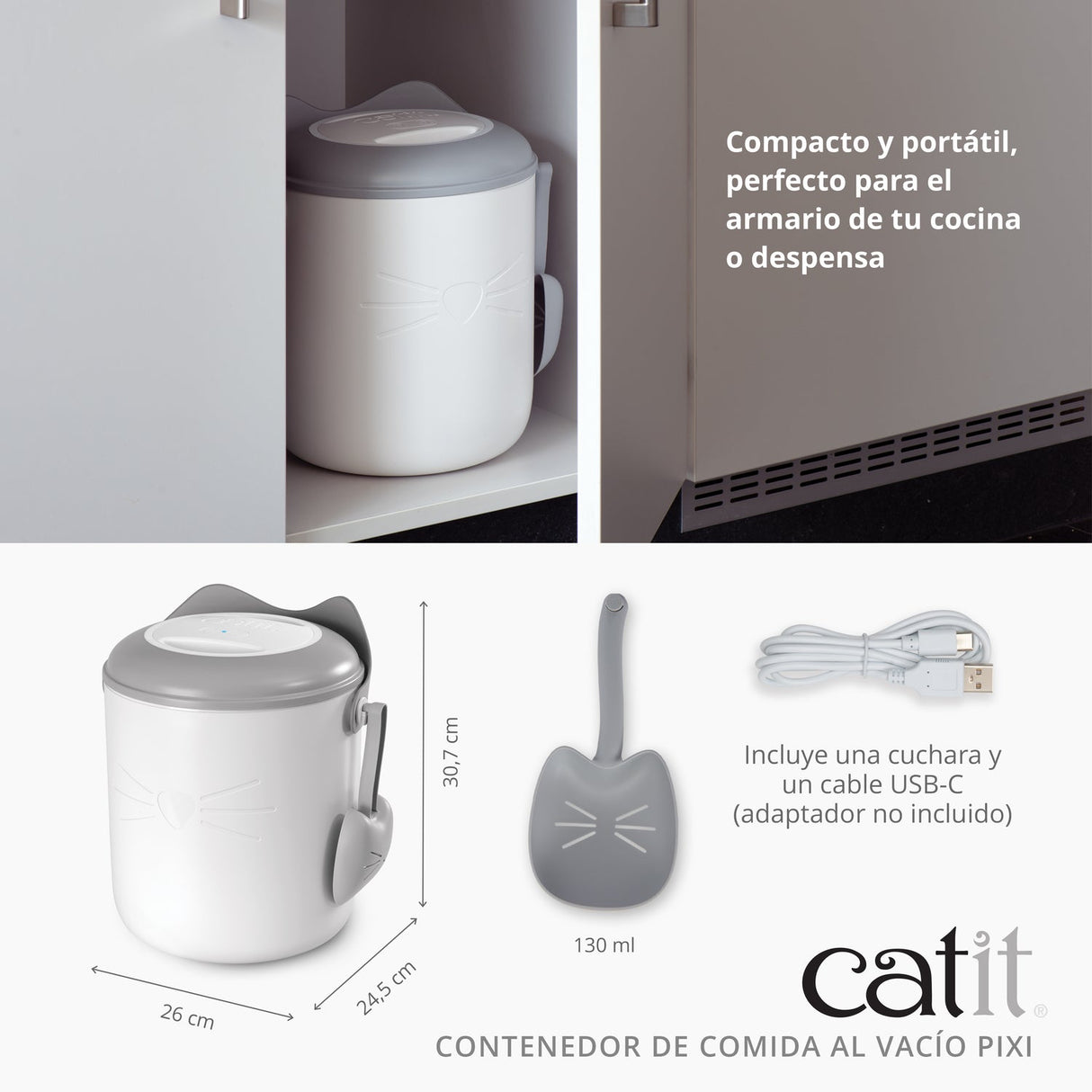 Contenedor de Comida de gatos al Vacío Catit PIXI